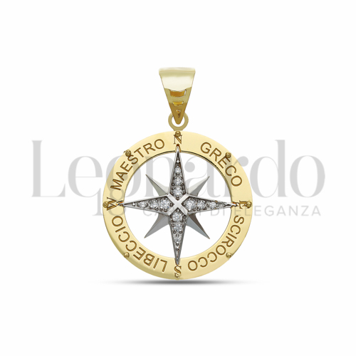 con Zircone bianco in Oro Giallo e Oro Bianco da 2,3gr.