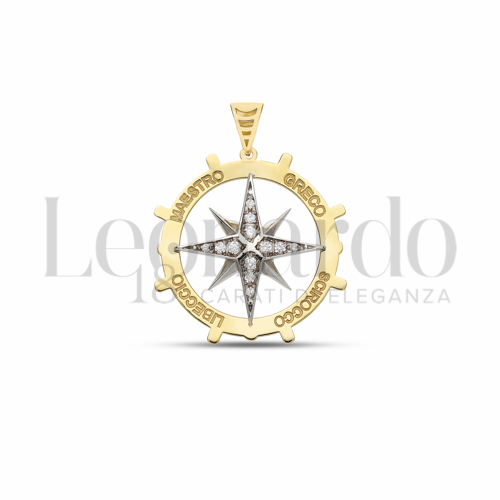 con Zircone bianco in Oro Giallo e Oro Bianco da 2,2gr.