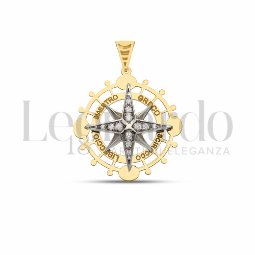 con Zircone bianco in Oro Giallo e Oro Bianco da 2,4gr.
