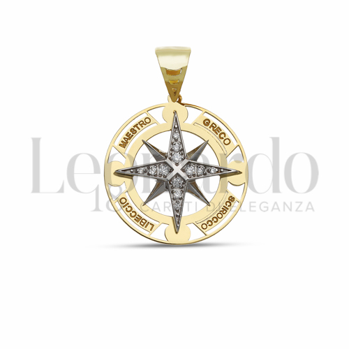 con Zircone bianco in Oro Giallo e Oro Bianco da 2,4gr.