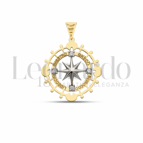 con Zircone bianco in Oro Giallo e Oro Bianco da 2gr.