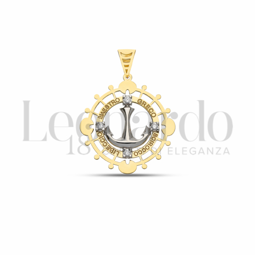 con Zircone bianco in Oro Giallo e Oro Bianco da 2,1gr.