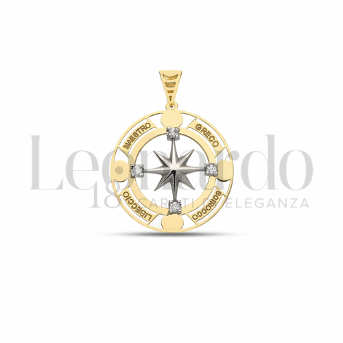 con Zircone bianco in Oro Giallo e Oro Bianco da 2,1gr.