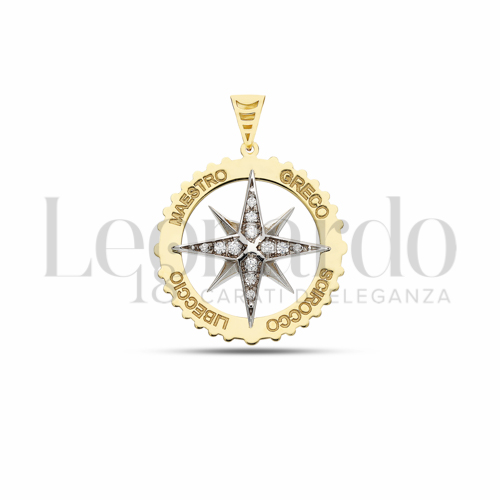 con Zircone bianco in Oro Giallo e Oro Bianco da 2,2gr.