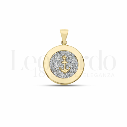 con Zircone bianco in Oro Giallo da 1,1gr.