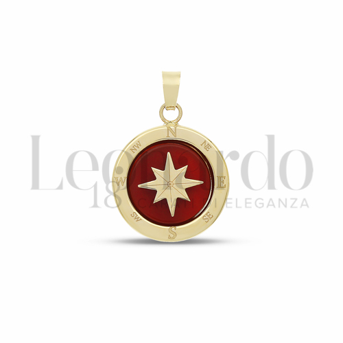 con Pietra rossa in Oro Giallo da 1,4gr.