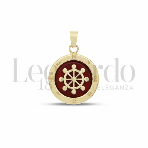 con Pietra rossa in Oro Giallo da 1,5gr.