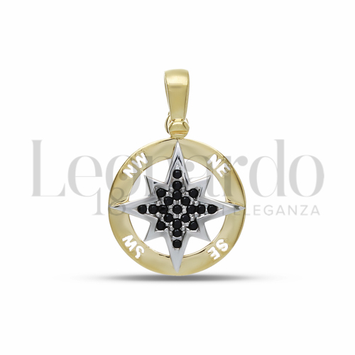 con Zirconi neri in Oro Giallo e Oro Bianco da 2,5gr.