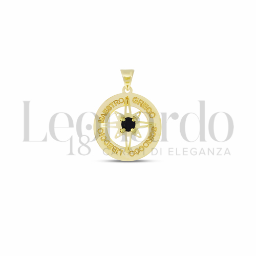 Misura Micro con Zircone nero in Oro Giallo da 0,8gr.