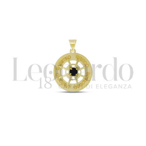 Misura Micro con Zircone nero in Oro Giallo da 0,8gr.