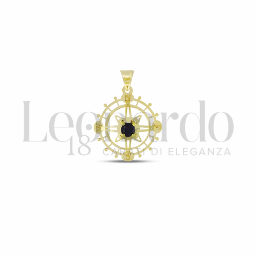 Misura Micro con Zircone nero in Oro Giallo da 0,6gr.