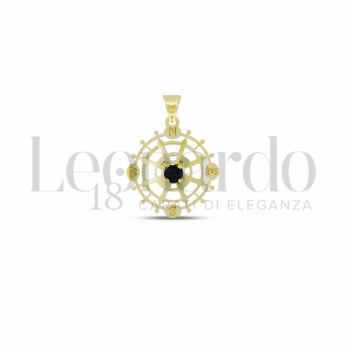 Misura Micro con Zircone nero in Oro Giallo da 0,6gr.