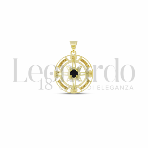 Misura Micro con Zircone nero in Oro Giallo da 0,7gr.