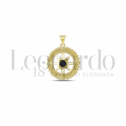 Misura Micro con Zircone nero in Oro Giallo da 0,8gr.