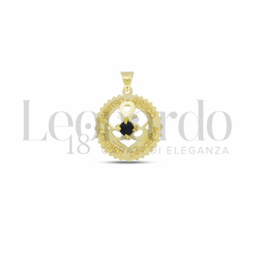 Misura Micro con Zircone nero in Oro Giallo da 0,8gr.