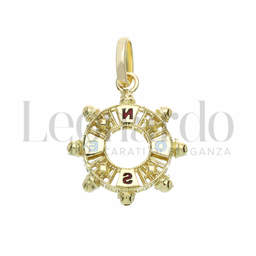 con Smalto rosso in Oro Giallo da 3,4gr.