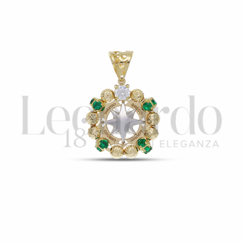 Misura 1° Misura con Zirconi verdi e zirconi bianchi in Oro Giallo e Oro Bianco da 3,6gr.