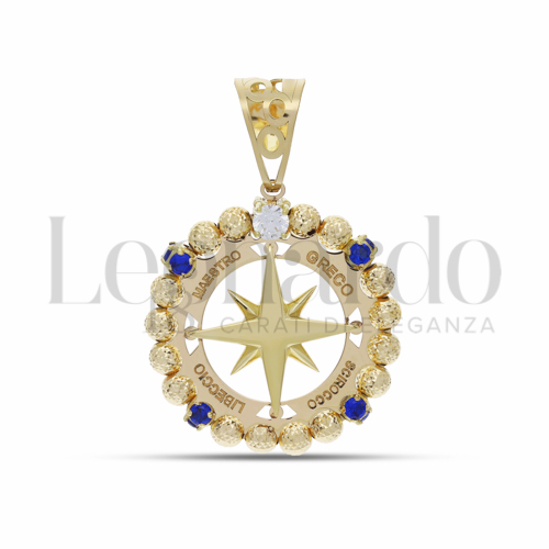 Misura 2° Misura con Zirconi blu e zirconi bianchi in Oro Giallo da 4,9gr.