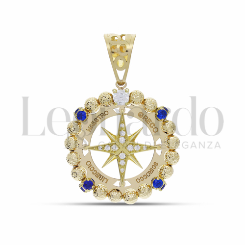 Misura 2° Misura con Zirconi blu e zirconi bianchi in Oro Giallo da 5,1gr.