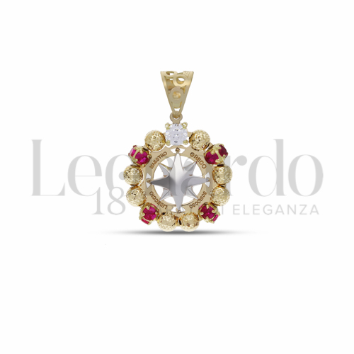 Misura 1° Misura con Zirconi rossi e zirconi bianchi in Oro Giallo e Oro Bianco da 3,6gr.