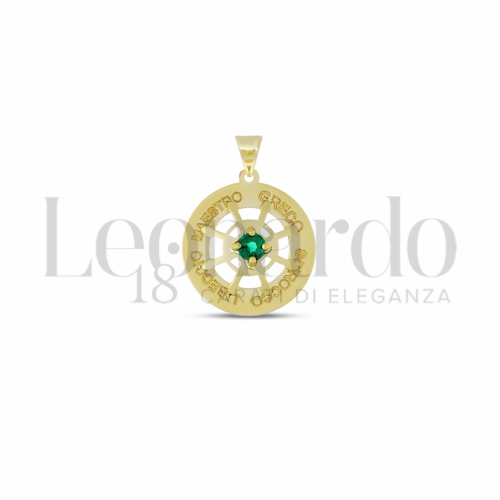 Misura Micro con Zircone verde in Oro Giallo da 0,8gr.