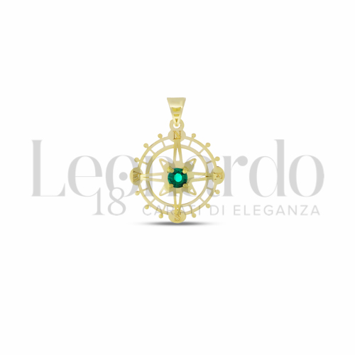 Misura Micro con Zircone verde in Oro Giallo da 0,6gr.