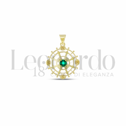 Misura Micro con Zircone verde in Oro Giallo da 0,6gr.