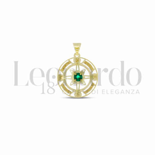 Misura Micro con Zircone verde in Oro Giallo da 0,7gr.