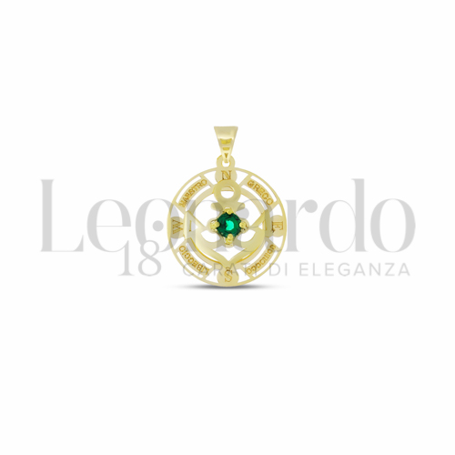 Misura Micro con Zircone verde in Oro Giallo da 0,7gr.