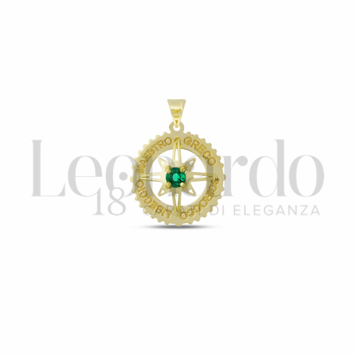 Misura Micro con Zircone verde in Oro Giallo da 0,8gr.