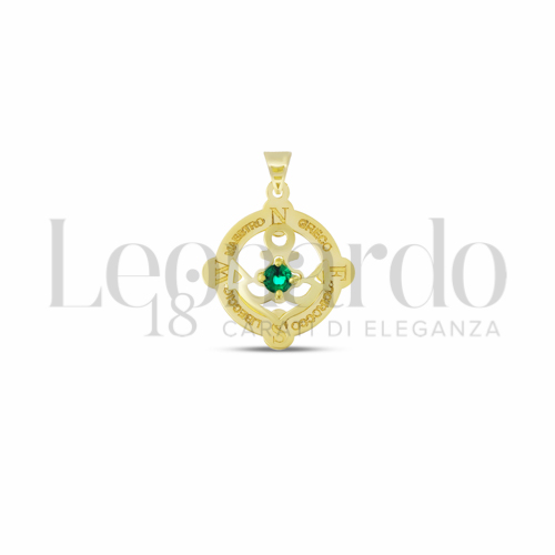 Misura Micro con Zircone verde in Oro Giallo da 0,8gr.