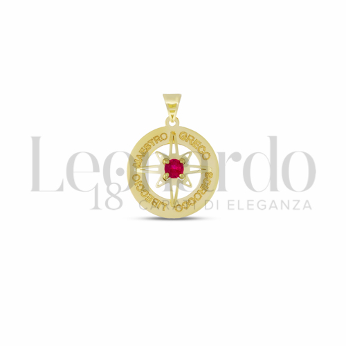 Misura Micro con Zircone rosso in Oro Giallo da 0,8gr.