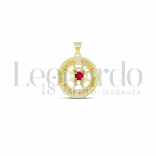 Misura Micro con Zircone rosso in Oro Giallo da 0,8gr.