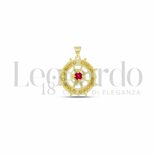 Misura Micro con Zircone rosso in Oro Giallo da 0,8gr.
