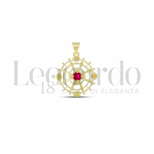 Misura Micro con Zircone rosso in Oro Giallo da 0,6gr.