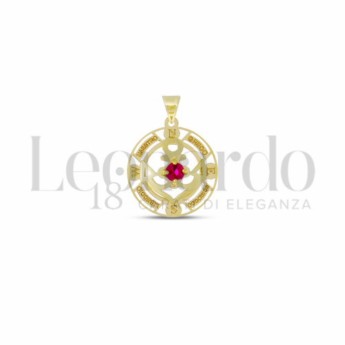 Misura Micro con Zircone rosso in Oro Giallo da 0,7gr.
