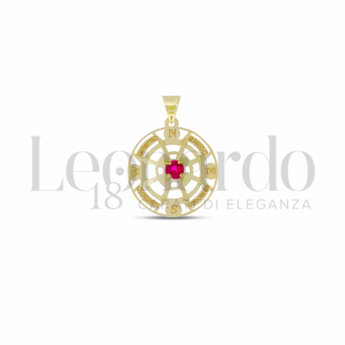 Misura Micro con Zircone rosso in Oro Giallo da 0,7gr.