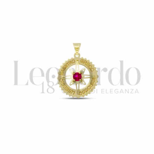 Misura Micro con Zircone rosso in Oro Giallo da 0,8gr.