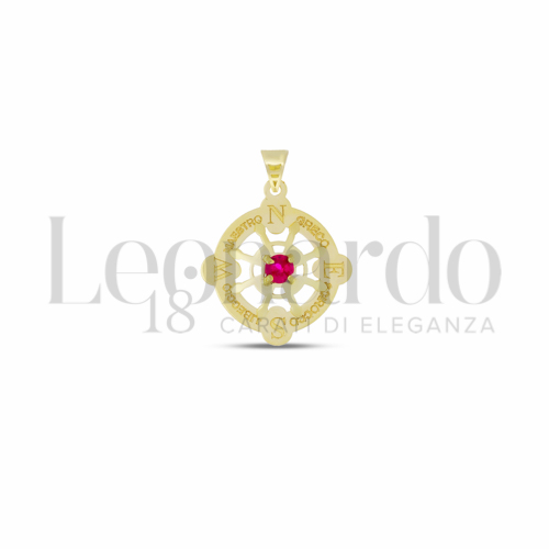 Misura Micro con Zircone rosso in Oro Giallo da 0,8gr.