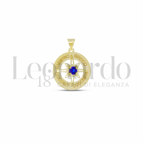 Misura Micro con Zircone Blu in Oro Giallo da 0,8gr.
