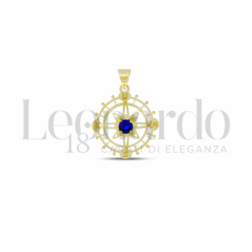 Misura Micro con Zircone Blu in Oro Giallo da 0,6gr.