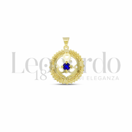 Misura Micro con Zircone Blu in Oro Giallo da 0,8gr.