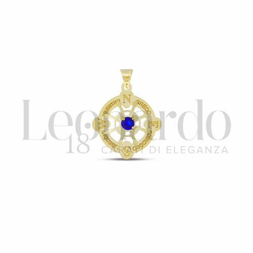 Misura Micro con Zircone Blu in Oro Giallo da 0,8gr.