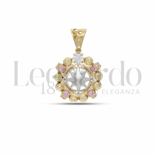 Misura 1° Misura con Zirconi Rosa e Zirconi Bianchi in Oro Giallo e Oro Bianco da 3,8gr.