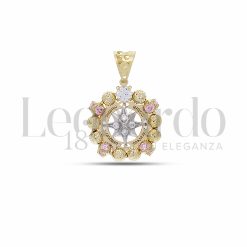 Misura 1° Misura con Zirconi Rosa e Zirconi Bianchi in Oro Giallo e Oro Bianco da 3,6gr.