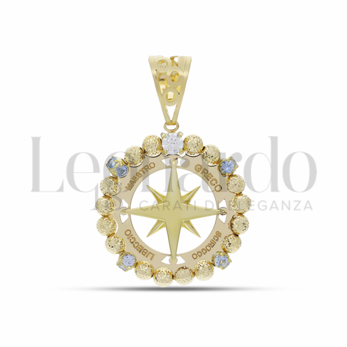 Misura 2° Misura con Zirconi azzurri e zirconi bianchi in Oro Giallo da 4,8gr.