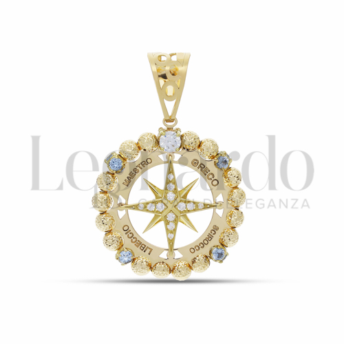 Misura 2° Misura con Zirconi azzurri e zirconi bianchi in Oro Giallo da 4,9gr.