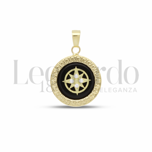 con Onice e zirconi bianchi in Oro Giallo da 1,7gr.