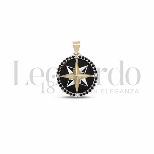 con Onice, zirconi neri e bianchi in Oro Bianco e Oro Giallo da 2,3gr.