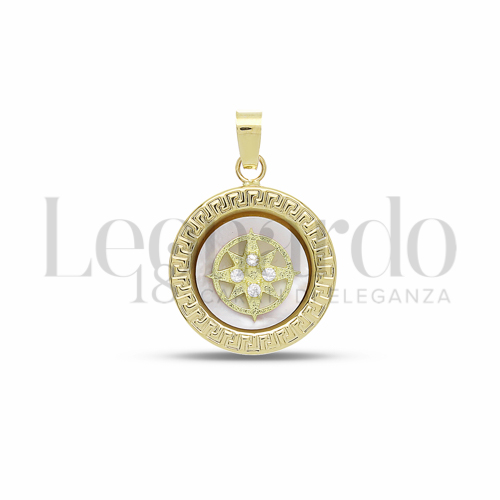 con Madreperla e Zirconi Bianchi in Oro Giallo da 1,7gr.